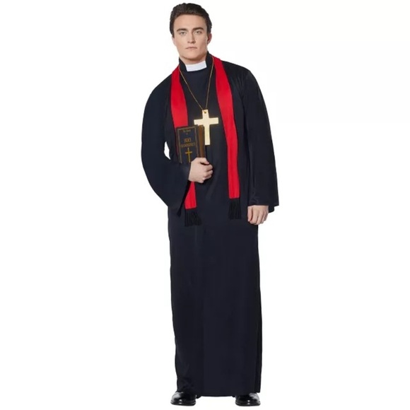 NWT Spirit Halloween Adult One Size Priest Costume Robe Religious Catholic New - Picture 1 of 8